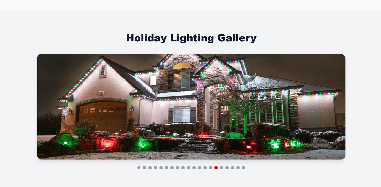 Professional business website for holiday light installation and design services with gallery showcase and lead generation.