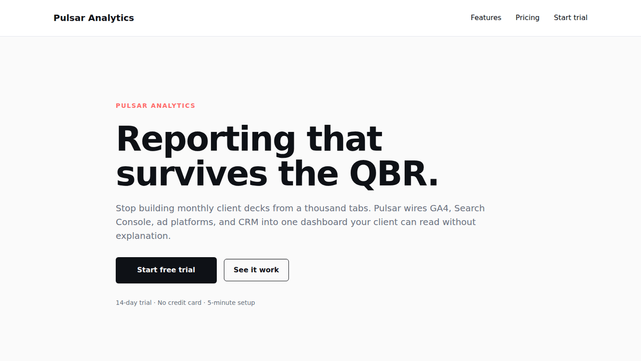 B2B SaaS landing page on a custom WordPress FSE block theme — one server-rendered Gutenberg block with IntersectionObserver count-up, Lighthouse 99 perf, no page builder.